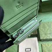 Fortok Gucci Blondie Card Case Wallet Green Leather 760317 11x8.5x3cm - 3
