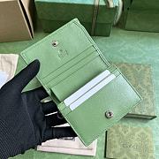 Fortok Gucci Blondie Card Case Wallet Green Leather 760317 11x8.5x3cm - 2