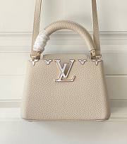 Fortok Louis Vuitton Capucines Mini Flower Crown Bag White M48865 21x14x8cm - 1