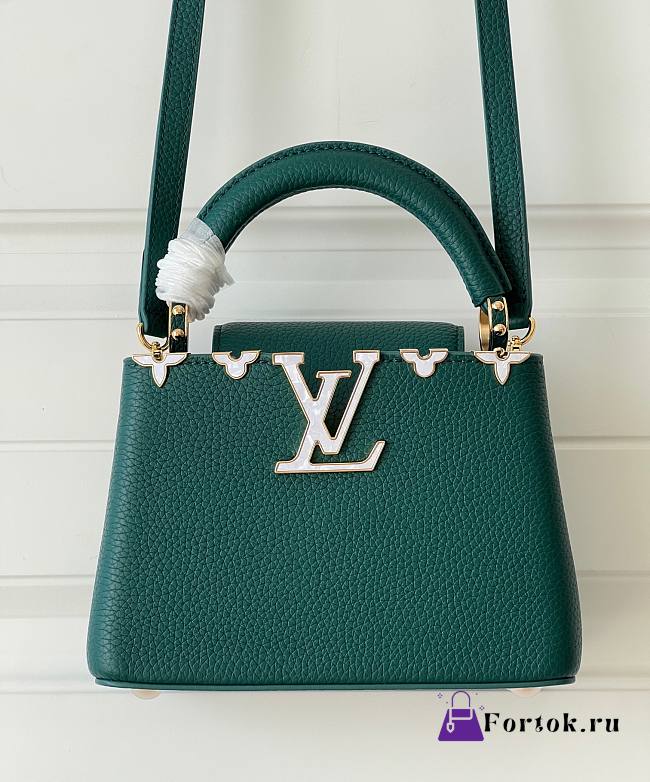 Fortok Louis Vuitton Capucines Mini Flower Crown Bag Green M48865 21x14x8cm - 1