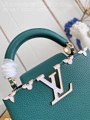 Fortok Louis Vuitton Capucines Mini Flower Crown Bag Green M48865 21x14x8cm - 5