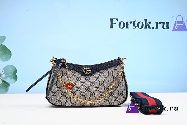 Fortok Gucci Ophidia Bag Beige and Blue GG Supreme Canvas 25x15.5x6cm - 1
