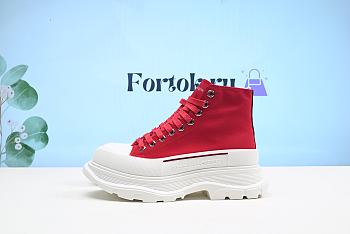 Fortok Alexander McQueen Slick Lace Up Sneakers Red Sneakers