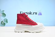Fortok Alexander McQueen Slick Lace Up Sneakers Red Sneakers - 3