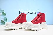 Fortok Alexander McQueen Slick Lace Up Sneakers Red Sneakers - 2