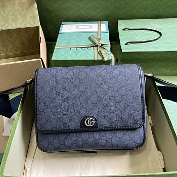 Fortok Gucci Ophidia Medium Messenger Bag Blue 761741 28x22x8cm