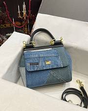 Fortok Dolice & Gabana Sicily Denim Shoulder Bag 20x16x8cm - 1