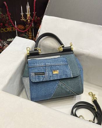 Fortok Dolice & Gabana Sicily Denim Shoulder Bag 20x16x8cm