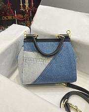 Fortok Dolice & Gabana Sicily Denim Shoulder Bag 20x16x8cm - 3