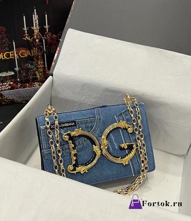 Fortok Dolce & Gabbana Blue Patchwork Denim Bag 23x17x6.5cm - 1