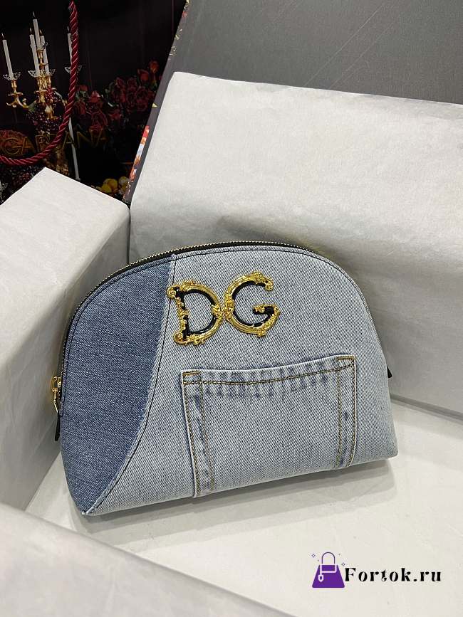 Fortok Dolice & Gabana Denim Cosmetics Case Blue 25x18x6cm - 1