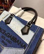 Fortok Dolce & Gabbana Denim Shopper with Embroidered Logo 31x27x15cm - 6