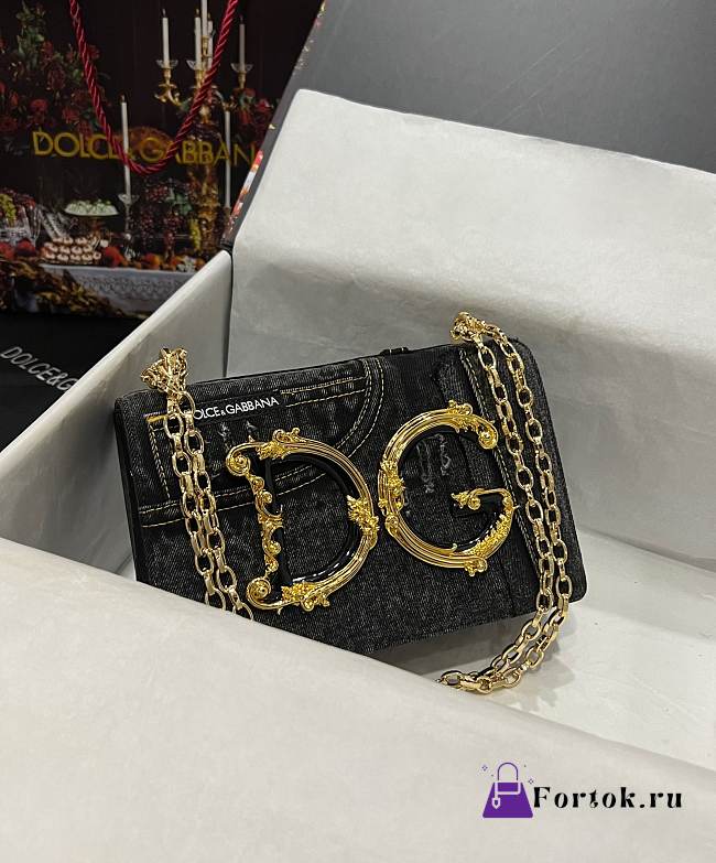 Fortok Dolce & Gabbana Black Patchwork Denim Bag 23x17x6.5cm - 1