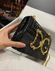 Fortok Dolce & Gabbana Black Patchwork Denim Bag 23x17x6.5cm - 2