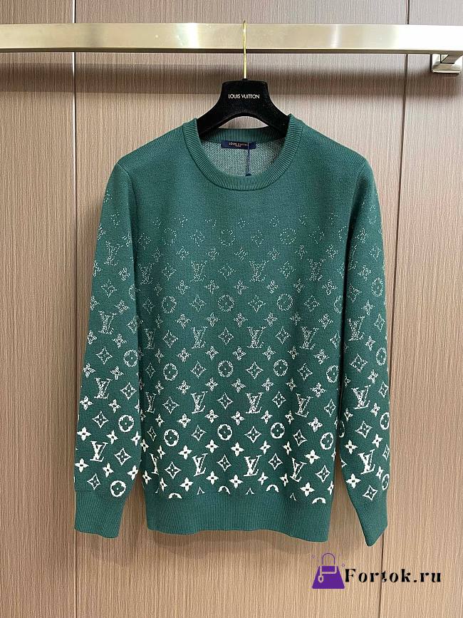 Fortok Louis Vuitton Gradient Crewneck Sweater Green - 1