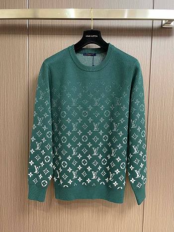 Fortok Louis Vuitton Gradient Crewneck Sweater Green