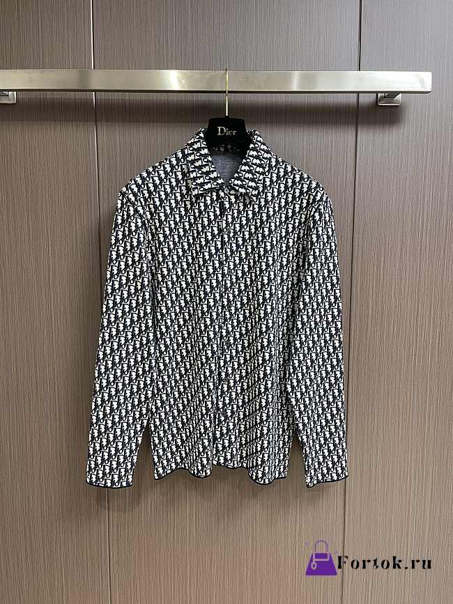 Fortok Dior Oblique Beige and Navy Knit Shirt - 1