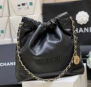 Fortok Chanel 22 Grained Leather With Black Chanel Logo Handbag 35x37x7cm - 1