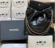 Fortok Chanel 22 Grained Leather With Black Chanel Logo Handbag 35x37x7cm - 2