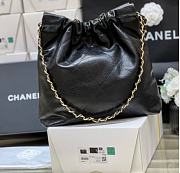 Fortok Chanel 22 Grained Leather With Black Chanel Logo Handbag 35x37x7cm - 4