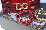 Dolce Gabbana DG Amore Bag In Crocodile Leather Red BB6675 27x8x18cm - 2