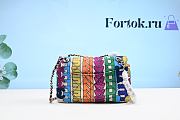 Chanel Flap Bag Printed Fabric Multicolor 24.5x15x5cm - 4