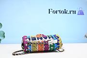 Chanel Flap Bag Printed Fabric Multicolor 24.5x15x5cm - 3