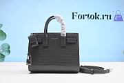 YSL Sac-De-Jour Nano Crocodile Embossed Shiny Gray 4918 22cm  - 1