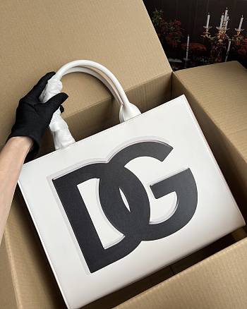 Fortok Dolce & Gabbana DG Logo Print ‘White’ Shopping Bag 37×28×11.5cm