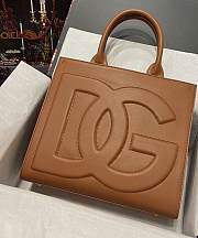 Fortok Dolice & Gabbana Brown DG Embossed Tote Bag 30x26x10cm - 1