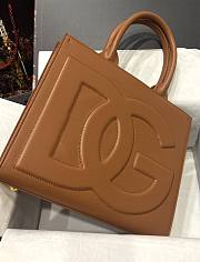 Fortok Dolice & Gabbana Brown DG Embossed Tote Bag 30x26x10cm - 4