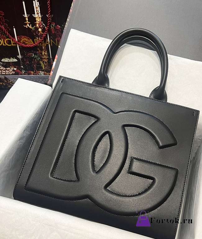 Fortok Dolice & Gabbana Black DG Embossed Tote Bag 30x26x10cm - 1