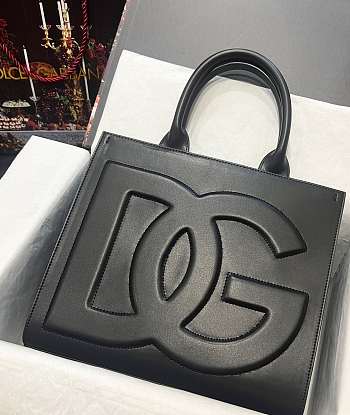 Fortok Dolice & Gabbana Black DG Embossed Tote Bag 30x26x10cm