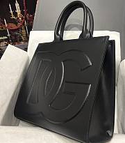 Fortok Dolice & Gabbana Black DG Embossed Tote Bag 30x26x10cm - 4
