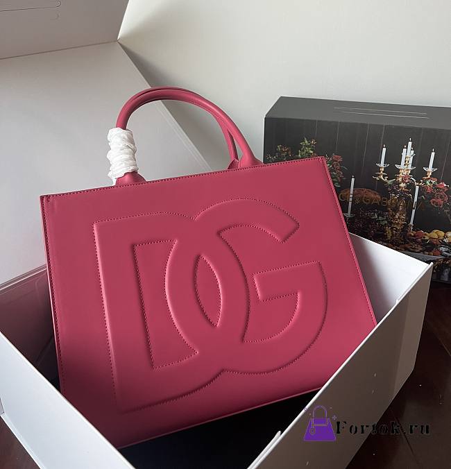Fortok Dolice & Gabbana Pink DG Embossed Tote Bag 37×28×11.5cm - 1