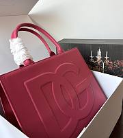 Fortok Dolice & Gabbana Pink DG Embossed Tote Bag 37×28×11.5cm - 5