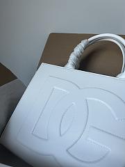Fortok Dolice & Gabbana White DG Embossed Tote Bag 37×28×11.5cm - 5