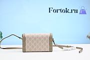 Fortok Gucci Mini Horsebit 1955 Bag Grey/Beige 699296 18x12x5cm - 3