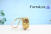 Fortok Bottega Veneta Knot Mini Shoulder Bag Gold Metallic Leather 20x12x5.5cm - 6