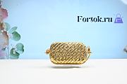 Fortok Bottega Veneta Knot Mini Shoulder Bag Gold Metallic Leather 20x12x5.5cm - 3