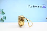 Fortok Bottega Veneta Knot Mini Shoulder Bag Gold Metallic Leather 20x12x5.5cm - 2