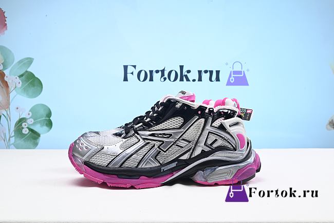 Fortok Balenciaga Runner Sneakers in Silver Pink  - 1