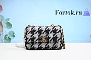 Fortok Chanel Flap Bag In Houndstooth Tweed 26x16x9cm - 1