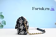 Fortok Chanel Flap Bag In Houndstooth Tweed 26x16x9cm - 2