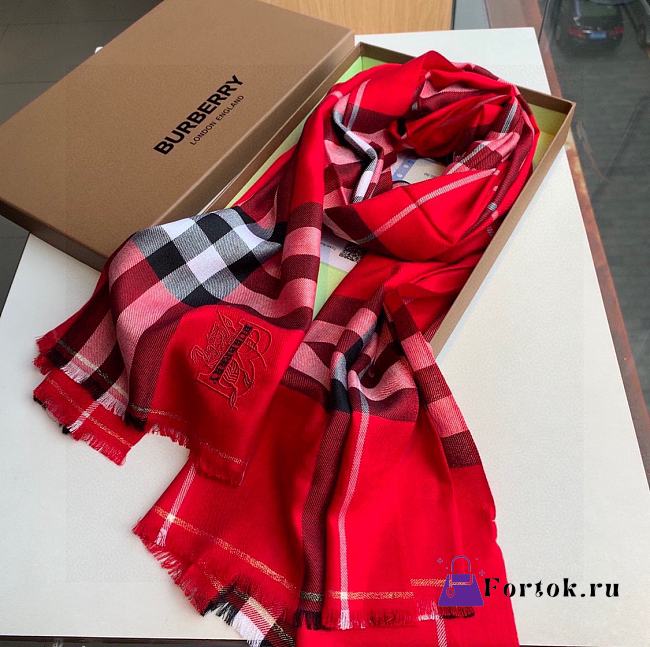 Fortok Burberry Scarf Red 70x200cm - 1