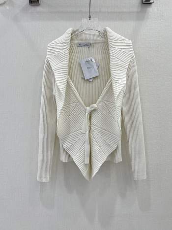 Fortok Dior Knitted Cardigan in White 