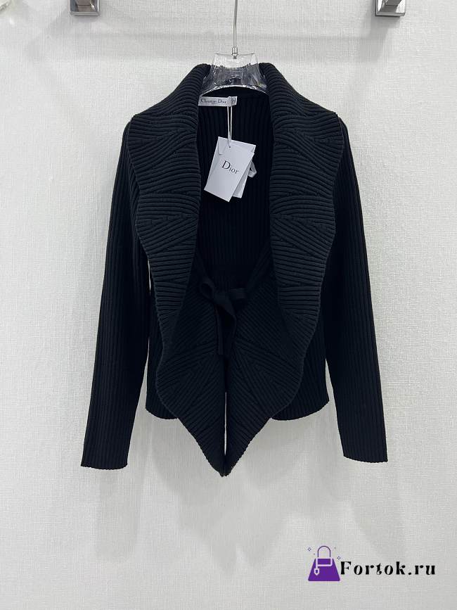 Fortok Dior Knitted Cardigan in Black - 1