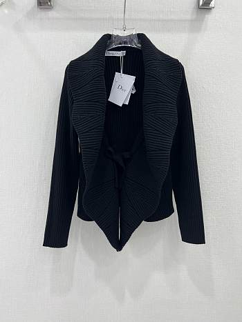 Fortok Dior Knitted Cardigan in Black