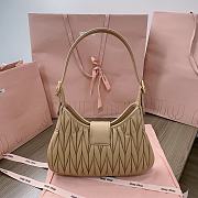 Fortok Miu Miu Logo-Lettering Shoulder Bag Brown 29x15x4cm - 6