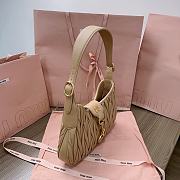 Fortok Miu Miu Logo-Lettering Shoulder Bag Brown 29x15x4cm - 4
